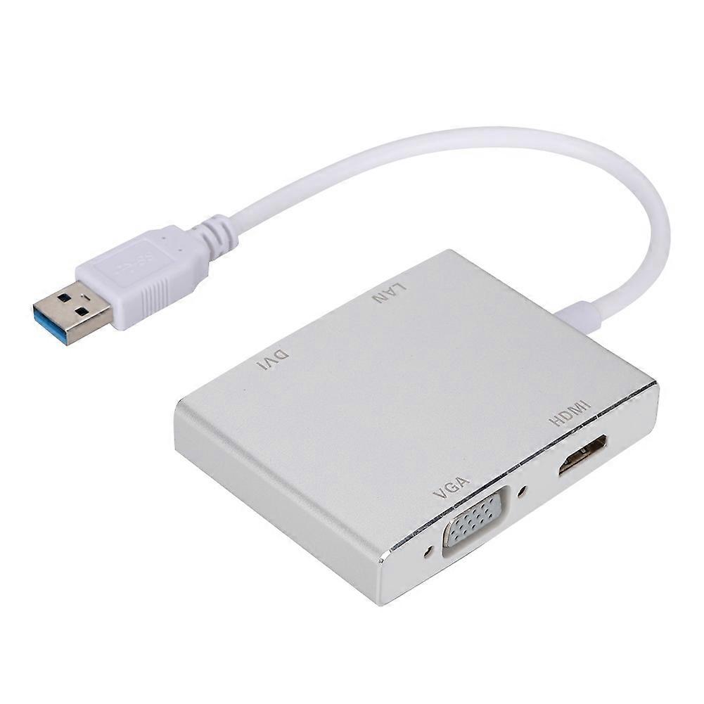 High Quality MultiFunctional Aluminum Alloy USB 3.0 to VGA/HDMi LAn TDVI Converter Adapter