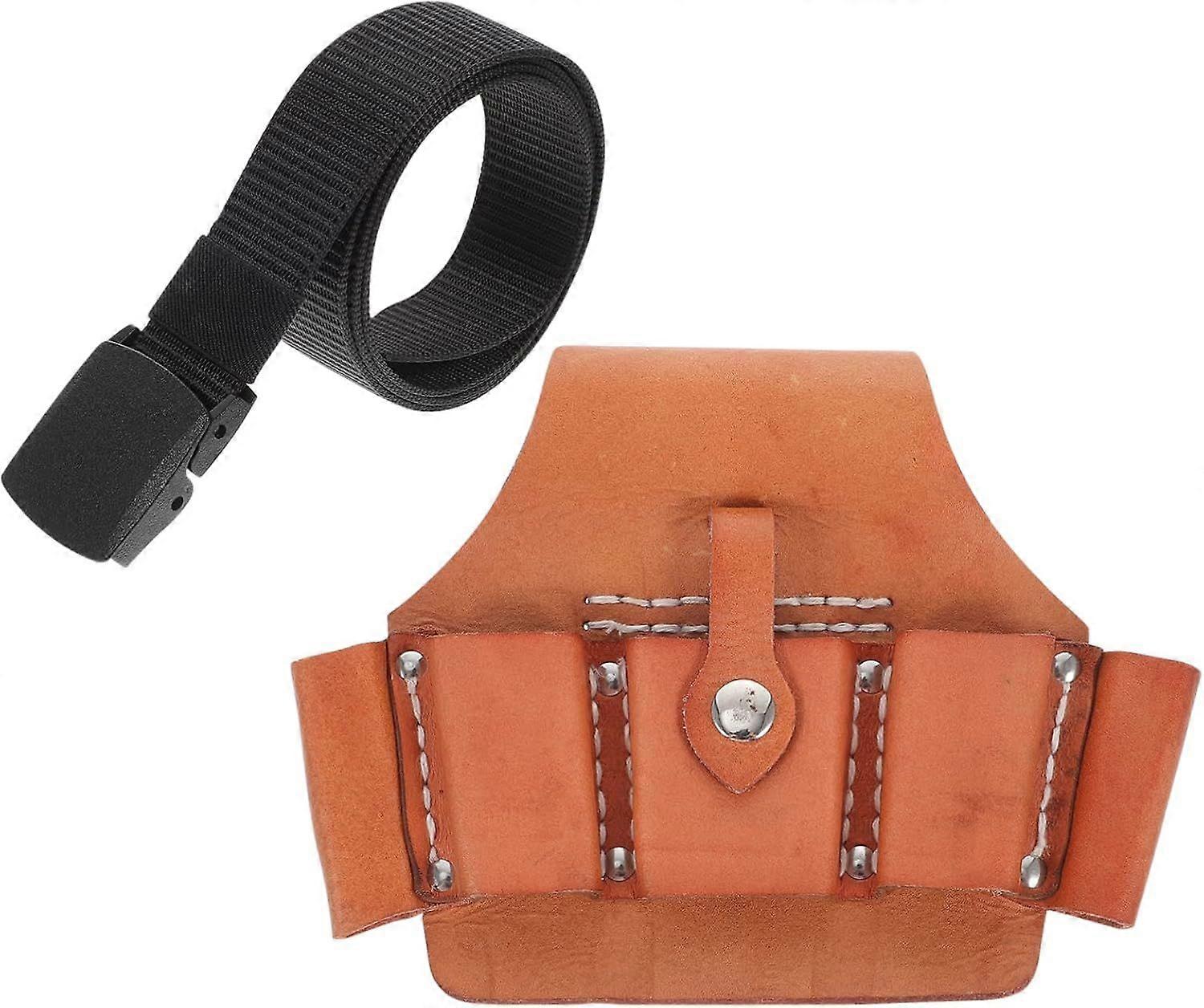 Banana-shaped gardening tool belt, adjustable with tool storage pockets.