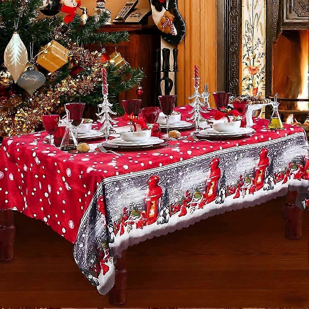 Nappe de Noël rouge grand format (180 x 150 cm)