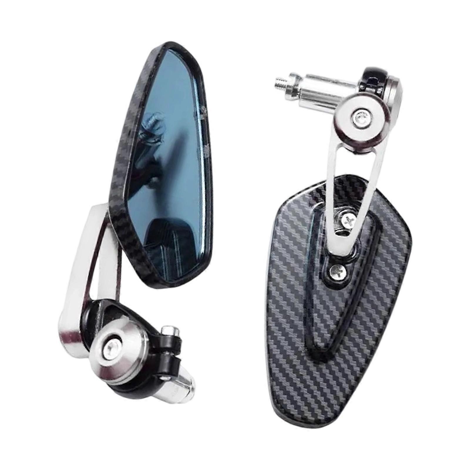Universal Motorcycle Handlebar Mirror Vibration Proof Design Rustproof Aluminum Alloy Quick Mount System  Silver
