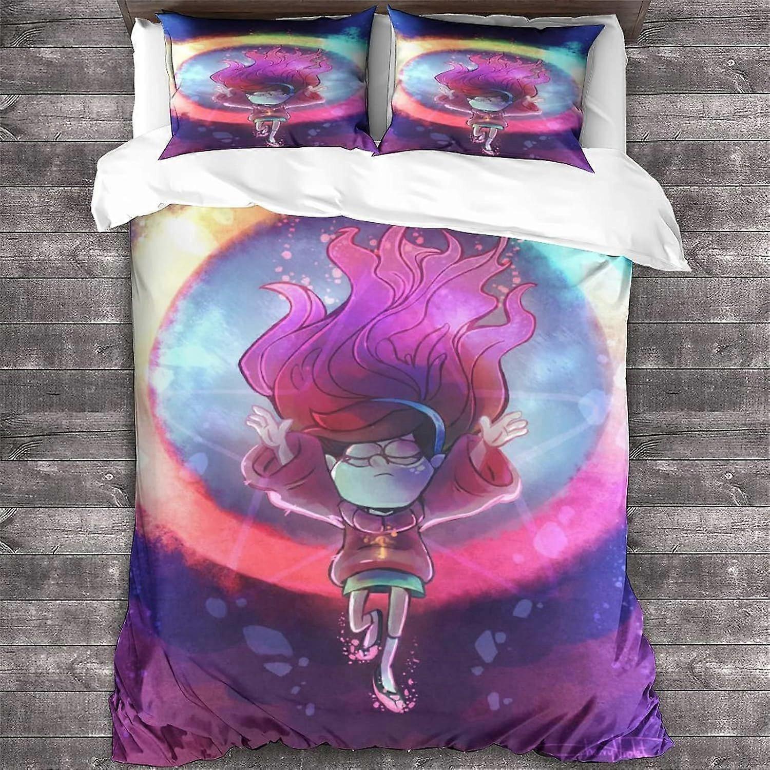Gravity Falls Style 3D Digital Print Disney Bedding Sets Animação Print Duvet Cover Sets Soft Microfiber 3Pcs Quilt Cover com fechamento com zíper