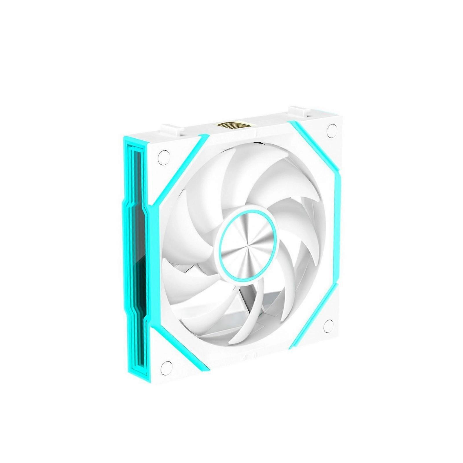 ARGB Synchronized Case Fan 12cm Wireless Interlinking Design Temperature Sensor Auto Speed Adjustment Silents Running  White