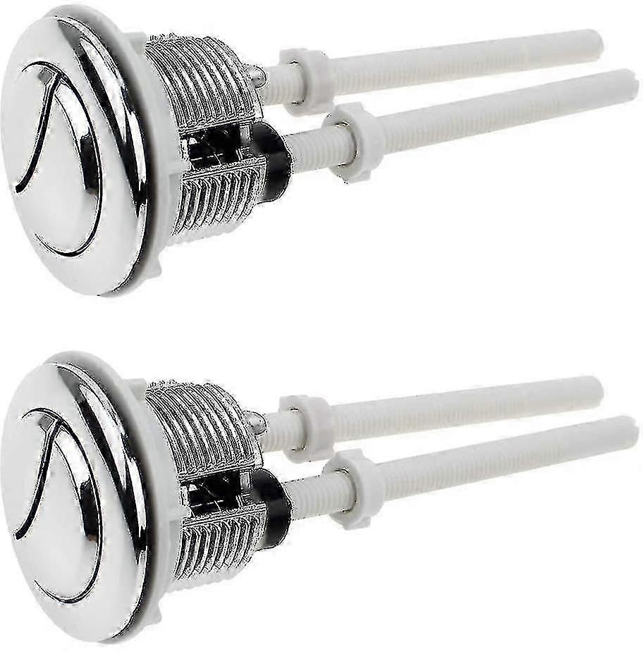 2 Pieces Toilet Push Buttons Dual Flush Knob 38mm Standard Chrome Silver Plated Wc Cistern Knobs