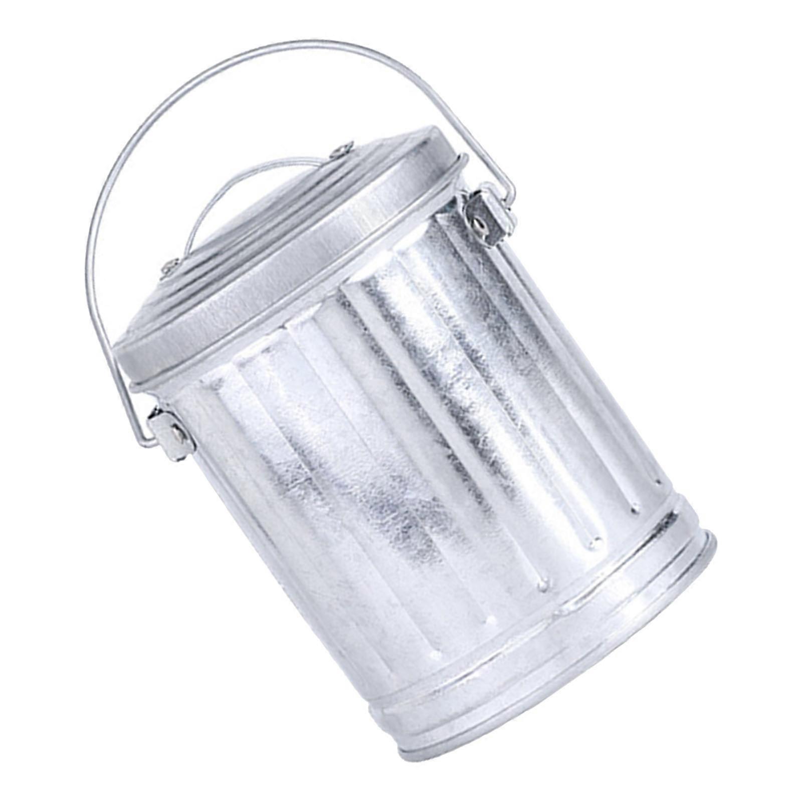 Galvanized Iron Ashtray with Lid for Desktop Decoration Multiuse Home Decorative Ashtray Trash Bin for Various Occasion Multicolor