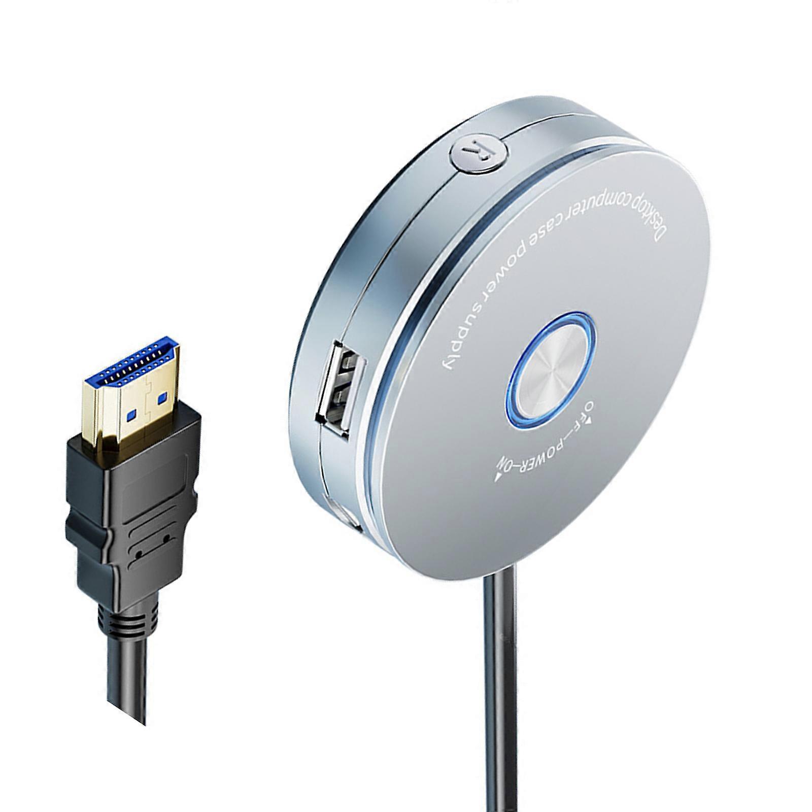 PC Power Switches Desktop Computer Power Switches External Remote Start Computer Motherboard Power Switches Button Extension  Silver