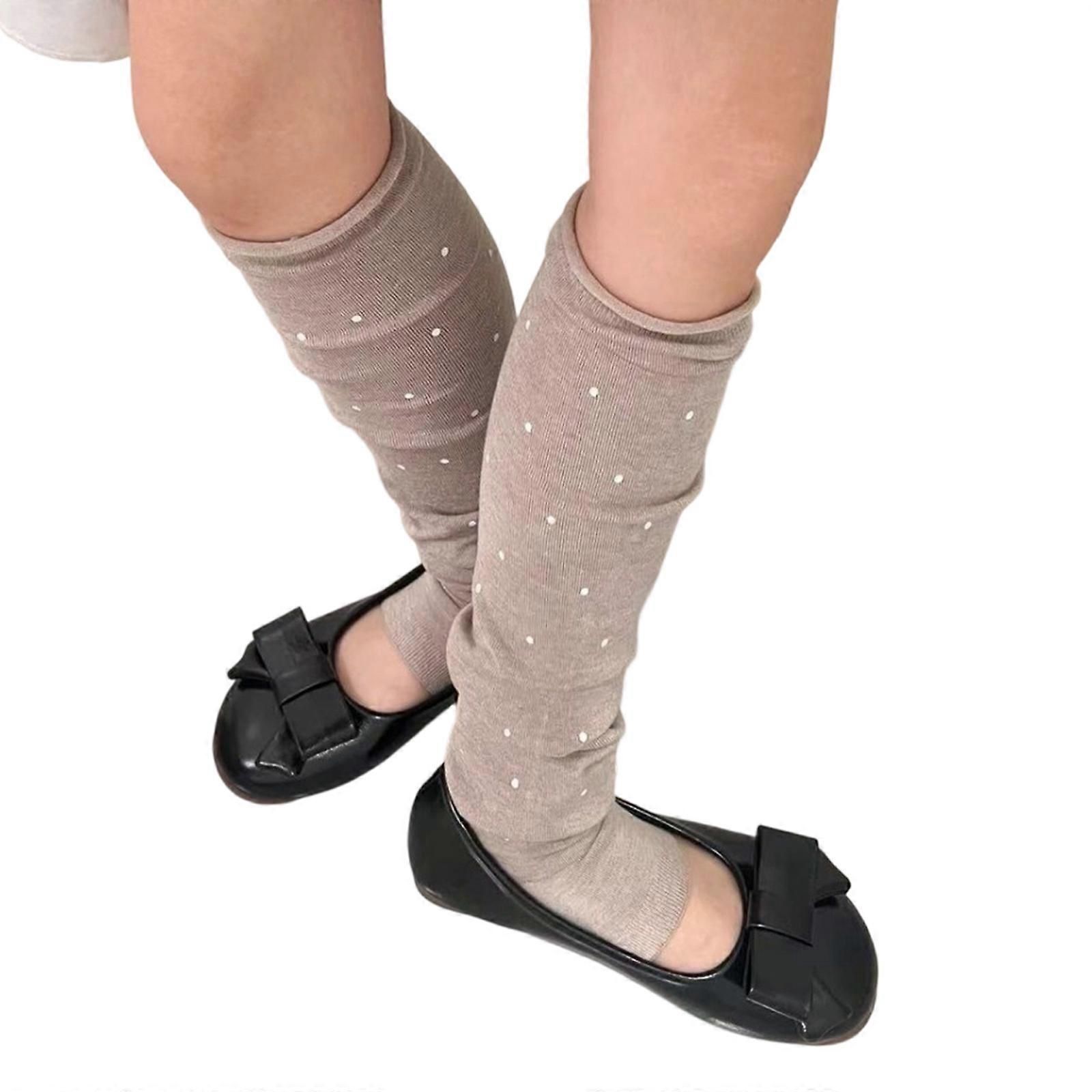 1 Pair Comfortable Wool Foot Sleeves Dot Style Providing Warmth Support and Durability for Cold Weather  Khaki