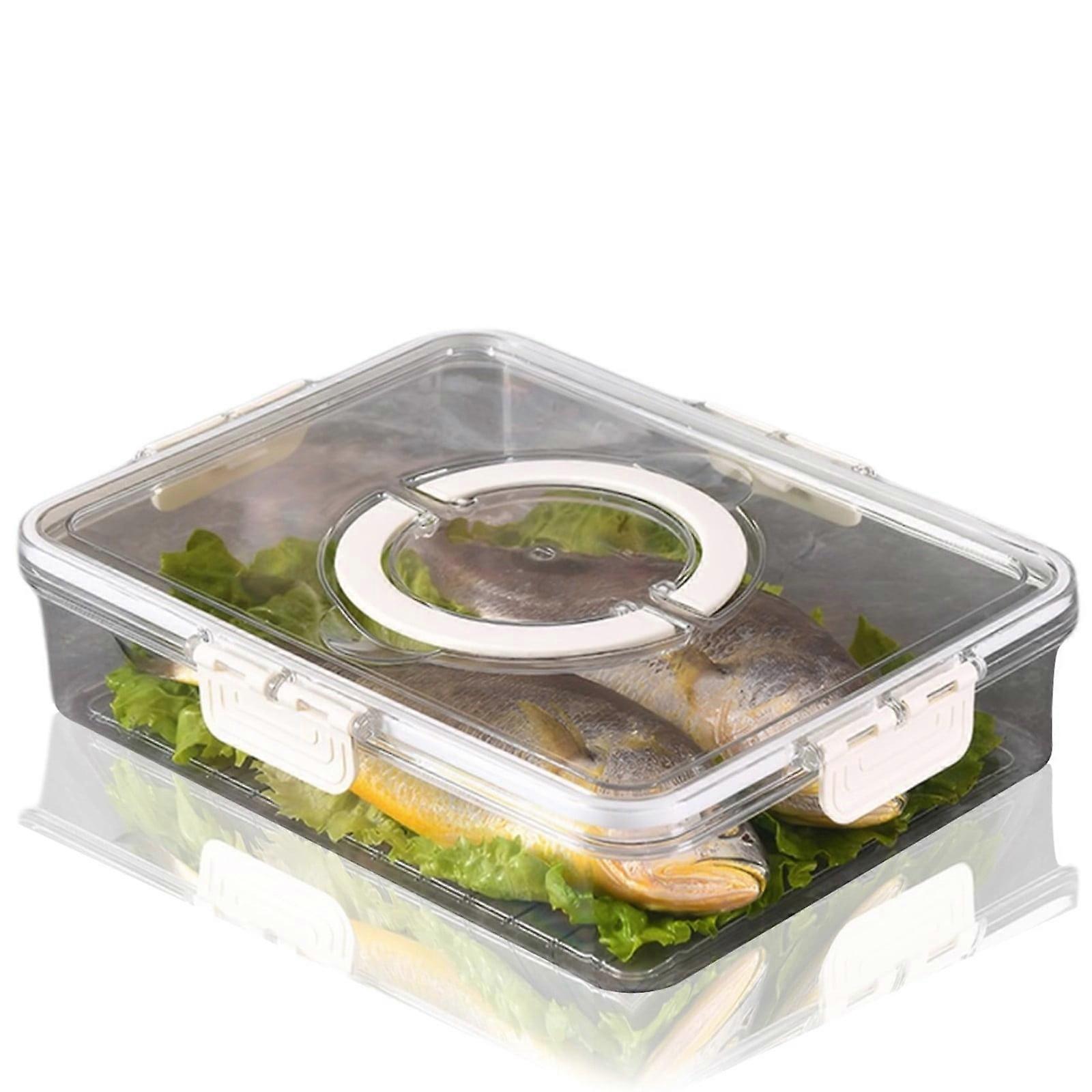 Clear Food Storage Container with Lid & Handle, Compatible with Uclet - Portable Snack, Fruit, Veggie Tray for Picnic, Parties, Fridge Organization