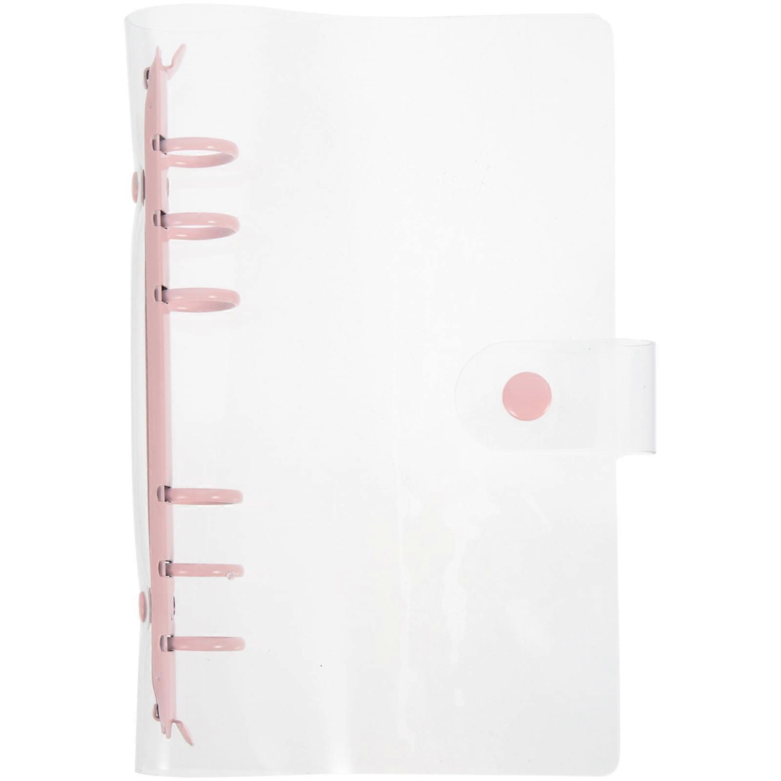 Mizh Binder Cover Snap Button Lock Binder Transparent Notebook Cover Refillable Notebook Shell
