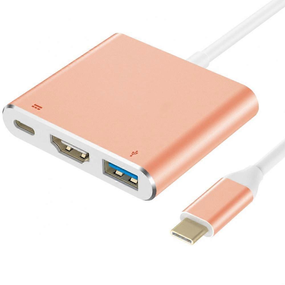 Type C to HDMI-compatible Adapter Hub,5Gbps USB 3.1 Type-C to HDMI-compatible/USB 3.0/USB-C multi-port adapter,Charger for laptop/mobile phone