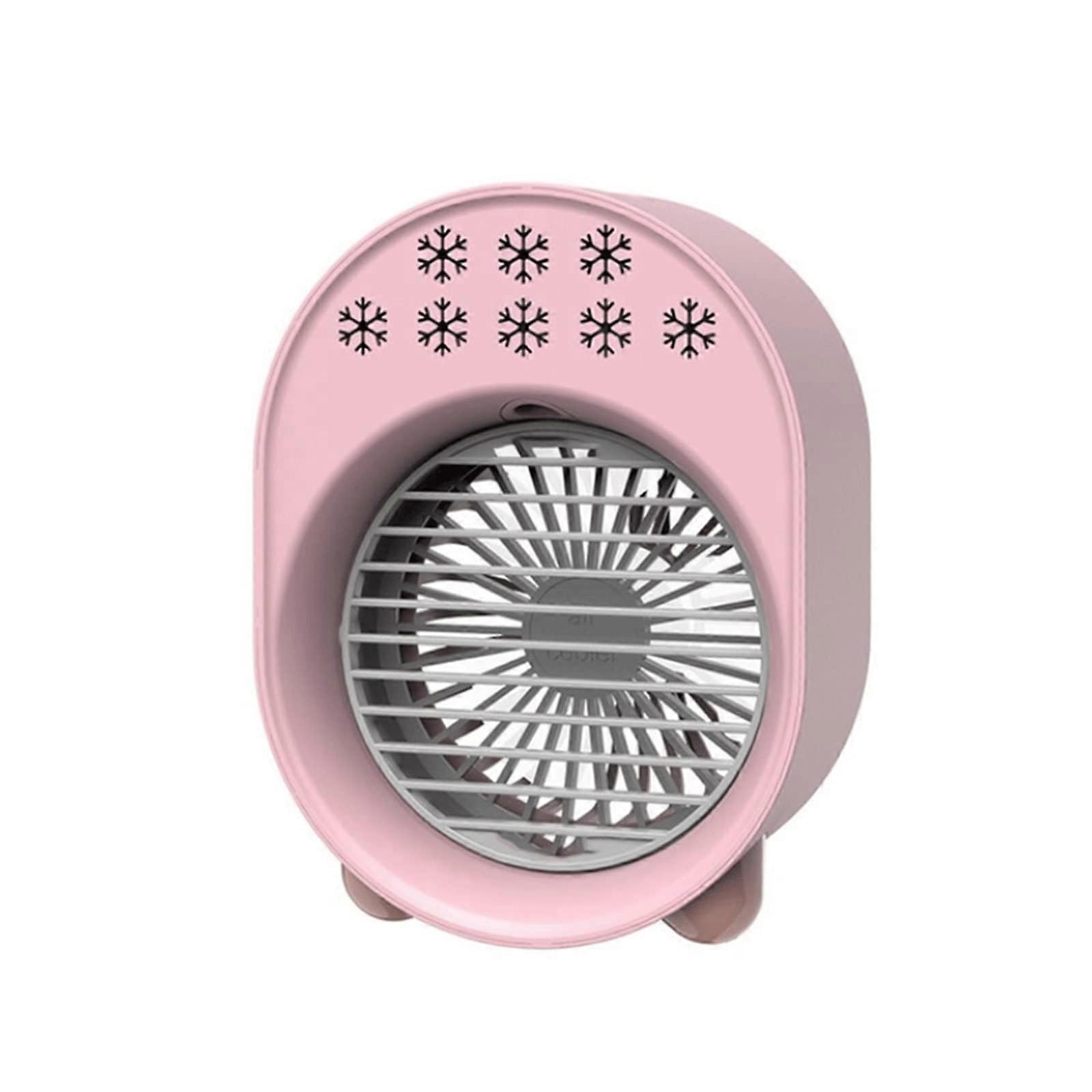 Portable Mini Air Conditioner Fan with Humidifier, Adjustable Airflow for Home Office (Pink)