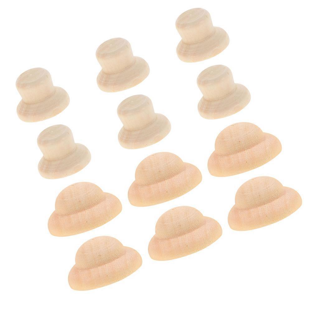 40Pcs DIY Unfinished Wooden Hats For Girls And Children Featuring Handcrafted Simple Design Suitable For Home Decoration And Showcase Display