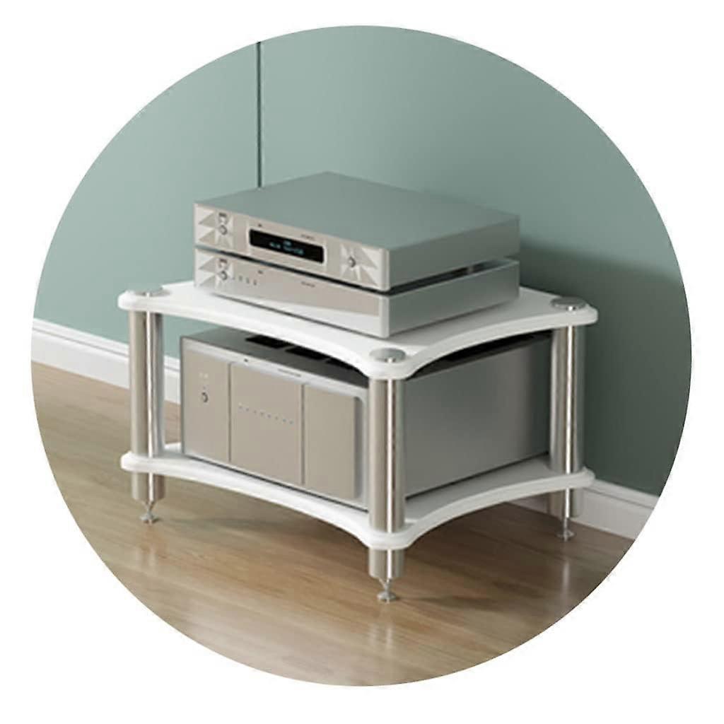 HIFI Audio Cabinet Stand For Record Player And Amplifier With ShockAbsorbing Feet MDF Construction 60x48x38cm 2Tier