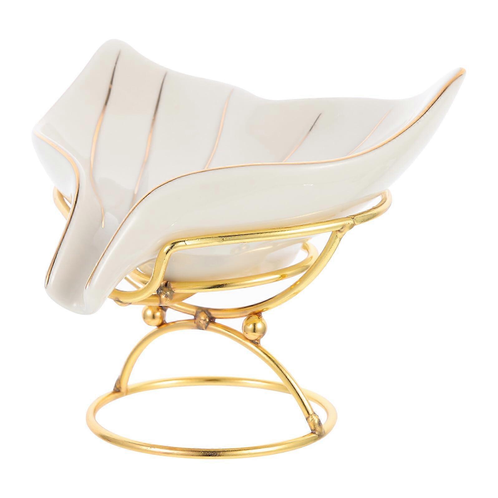 Bathroom Soap Dish with Drain, Ceramic Mermaid Tail Holder, Keeps Soap Dry for Sink or Counter