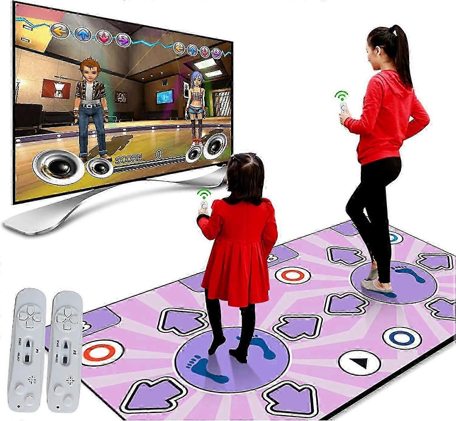 Wireless Dance Mat Games for TV, Double User Exercise Fitness - Non-Slip Dancing Mat for Kids & Adults.    A-F Edition 1129
