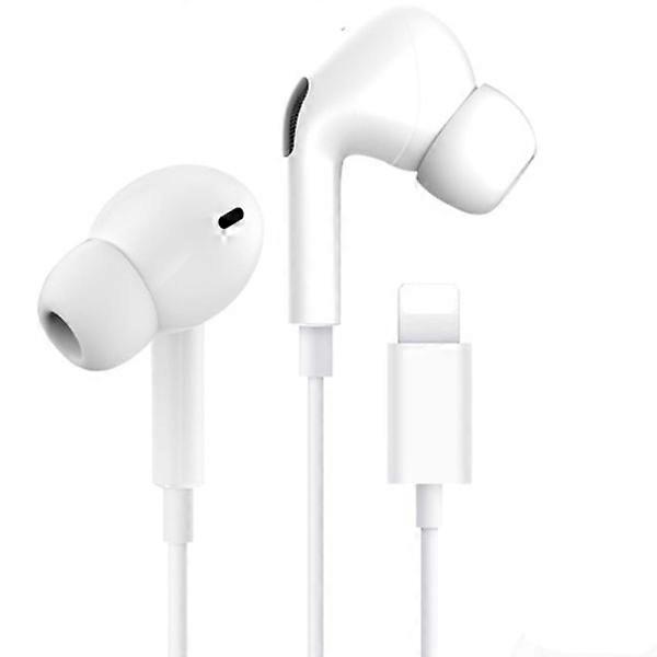Lightning-compatible headphones for compatible with iPhone with volume control and microphone White