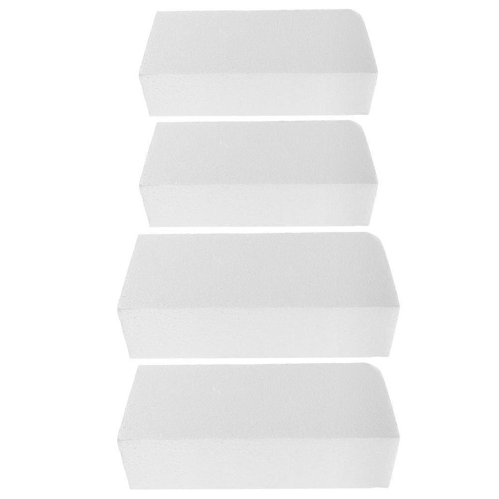 White Craft Foams Blocks Rectangular for Decoration 4Pcs Foam Bricks