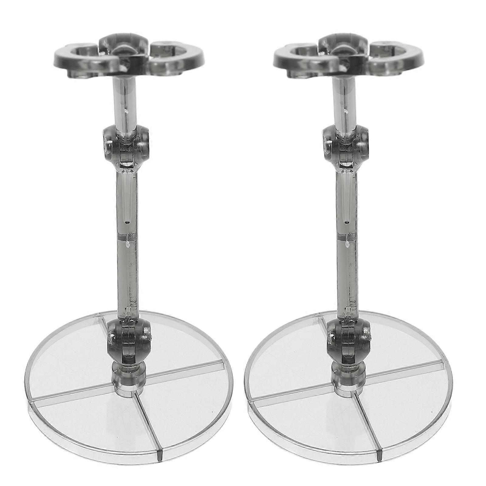 Figure Model Stand for Display Support 2Pcs Black Plastic Doll Holders