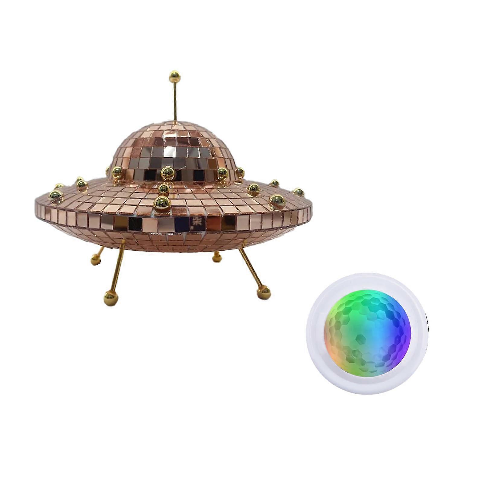 Handmade UFO Disco Ball Set with ColorChanging Party Lights Alien Spaceship Home Decor