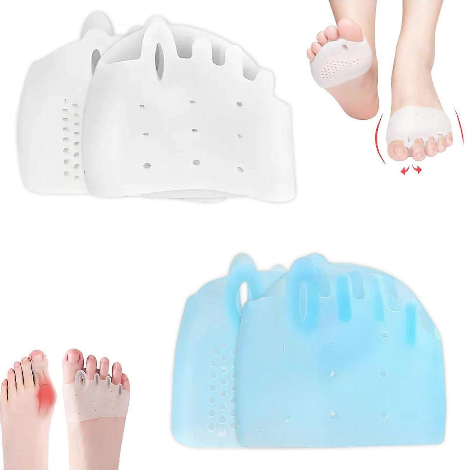 Silicone Bunion Corrector with Breathable Gel Toe Separators for Nighttime Foot Alignment, 2 Pairs