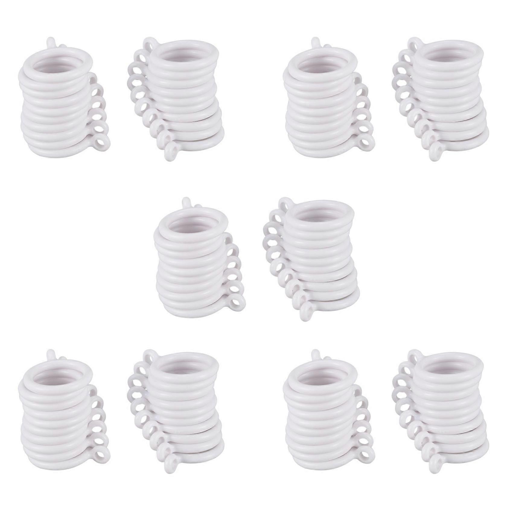 100X White 25mm Inner Plastic Curtain Rings