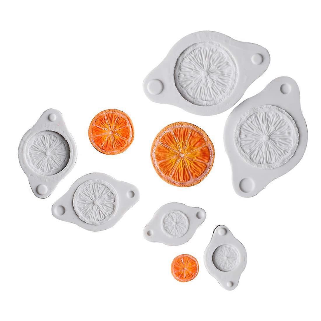 Silicone Fondant Mold Set 3pcs Orange Pattern Nonstick Flexible Cake Decorating Baking