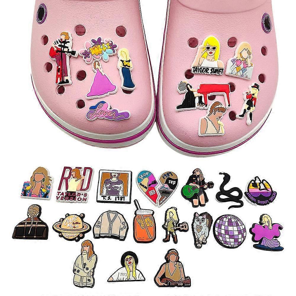 29 Pack Taylor Swift Cartoon Themed Shoe Charms Decorations Clog Pins Shoes Accessories Adult Kids Fans Gifts
