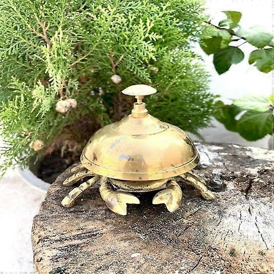 Brass Crab Table Bell Nautical Coastal Desk Decor