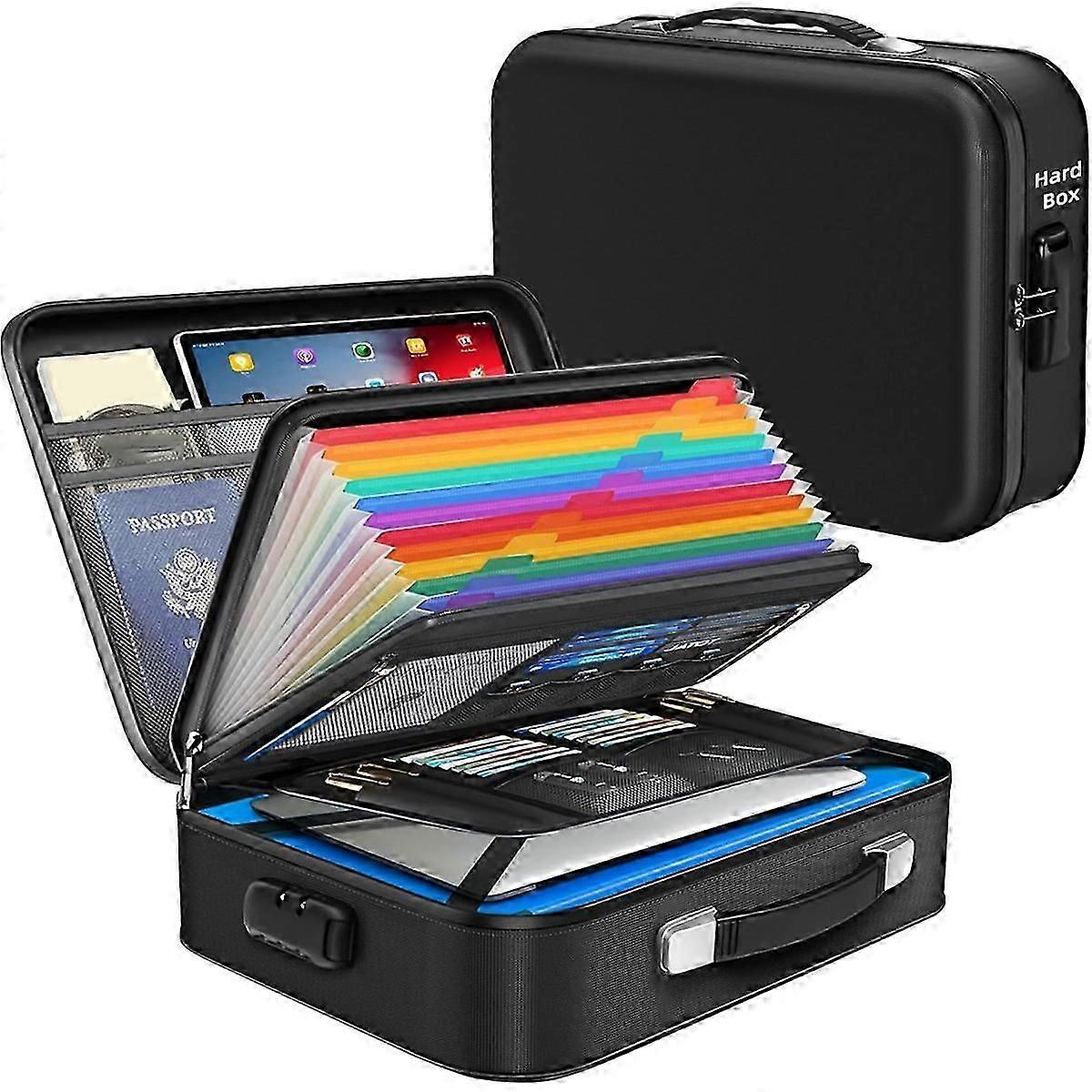 Fireproof Document Box - 8-Layer Hard Shell Fire Proof Safe for Home Documents,for Desk Money,for P