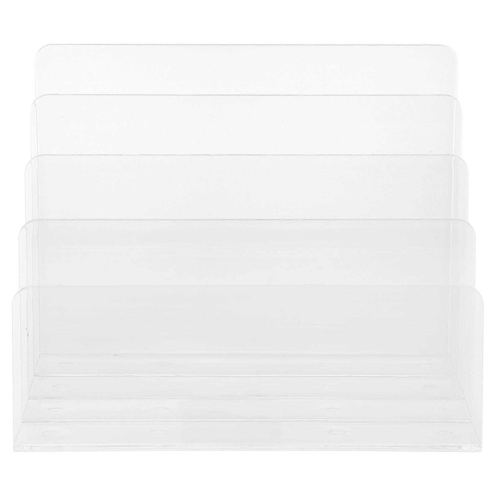 Clear Bookend Plastic Bookend Study Room Document Storage Holder Simple Style 23X18X18CM 1Set