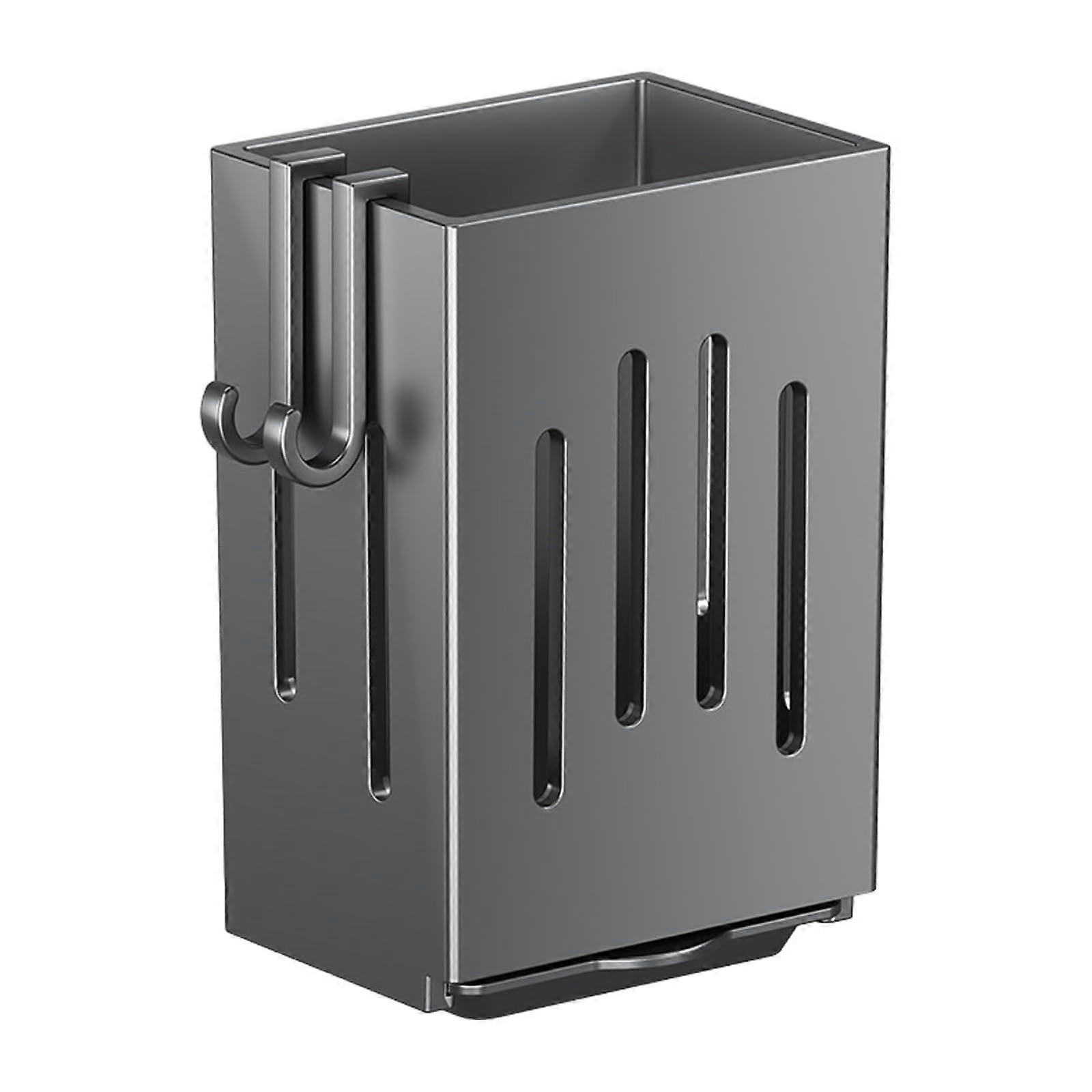 Wall Mounted Chopstick Holder and Utensil Drying Rack with Quick Draining for Kitchen Storage Black