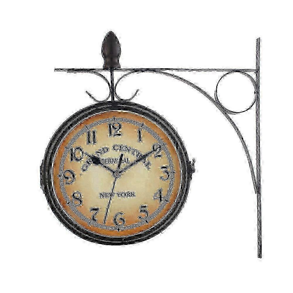 Oversized Station Clock Dual Display - 35x33x12cm Rustproof Outdoor Installation