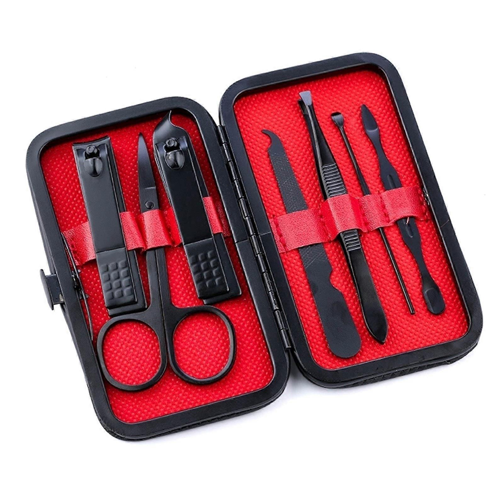 Manicure Set with Sharp Stainless Blades, 7pcs Nail Clipper Pedicure Kit in Protective Leather Case