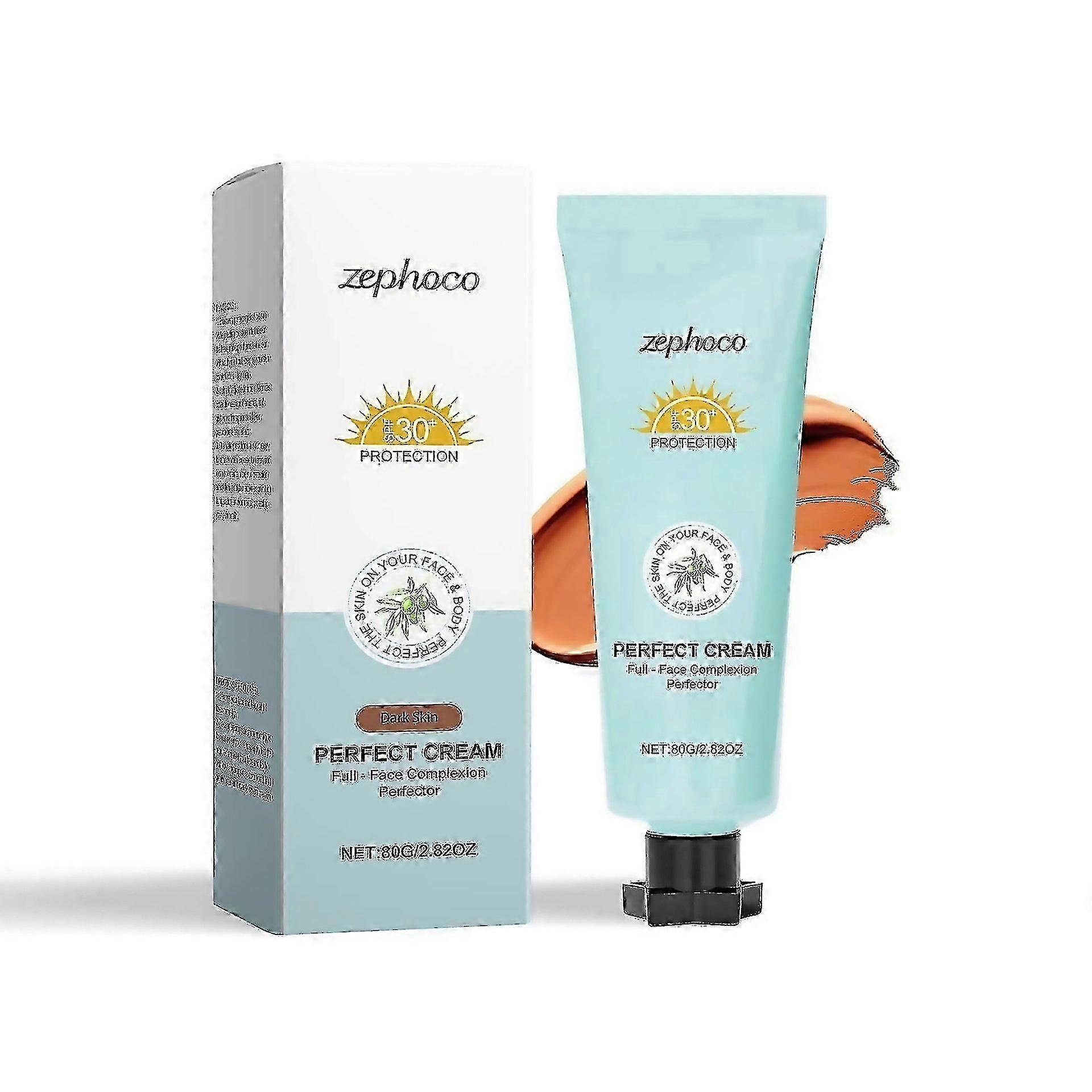 For 2025 Zephoco Deep Skin Color Protection Liquid Foundation Is Light