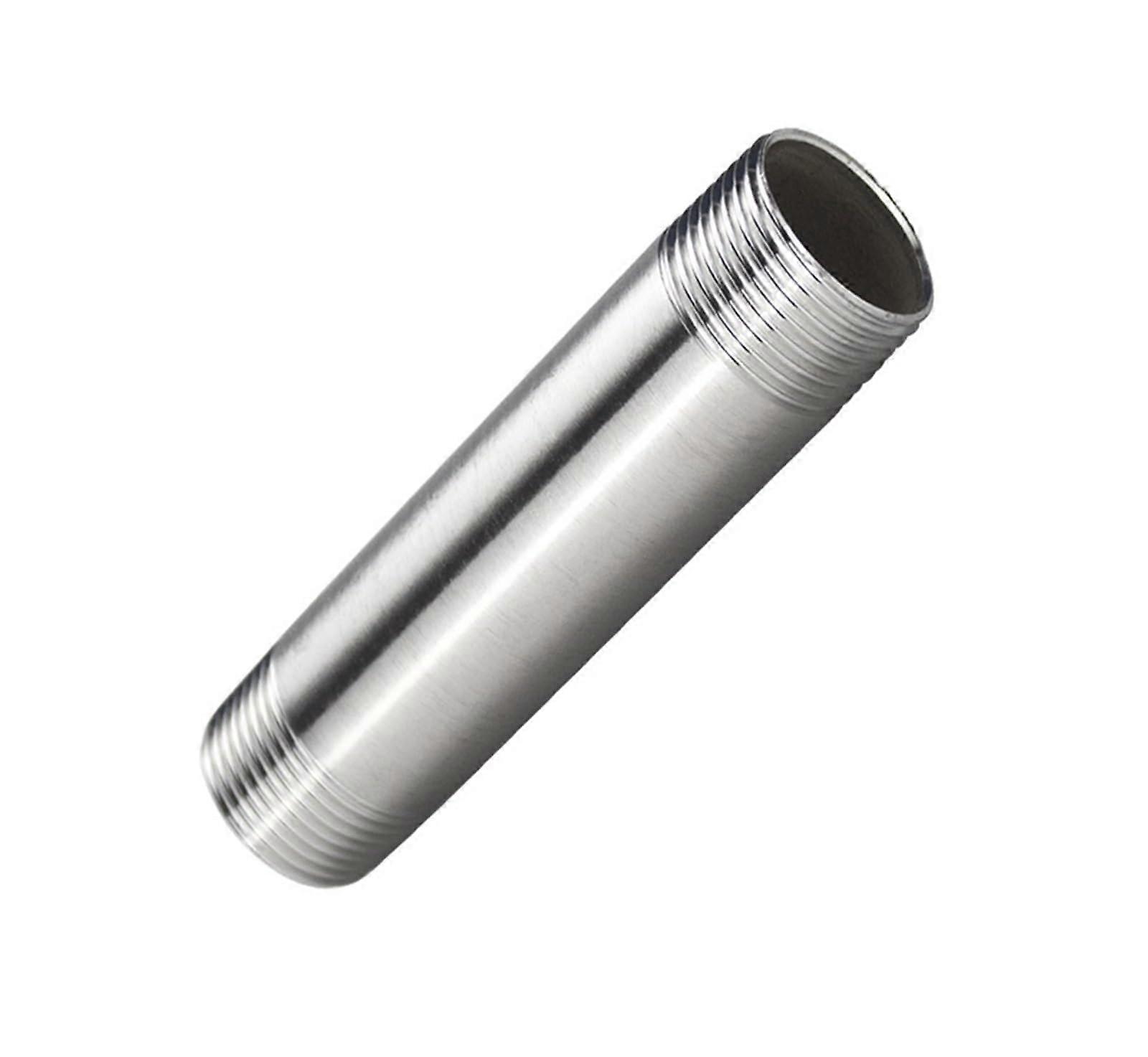 201 Stainless Steel Double Head Threaded Extension Pipe 150mm G1 LeakProof RustResistant