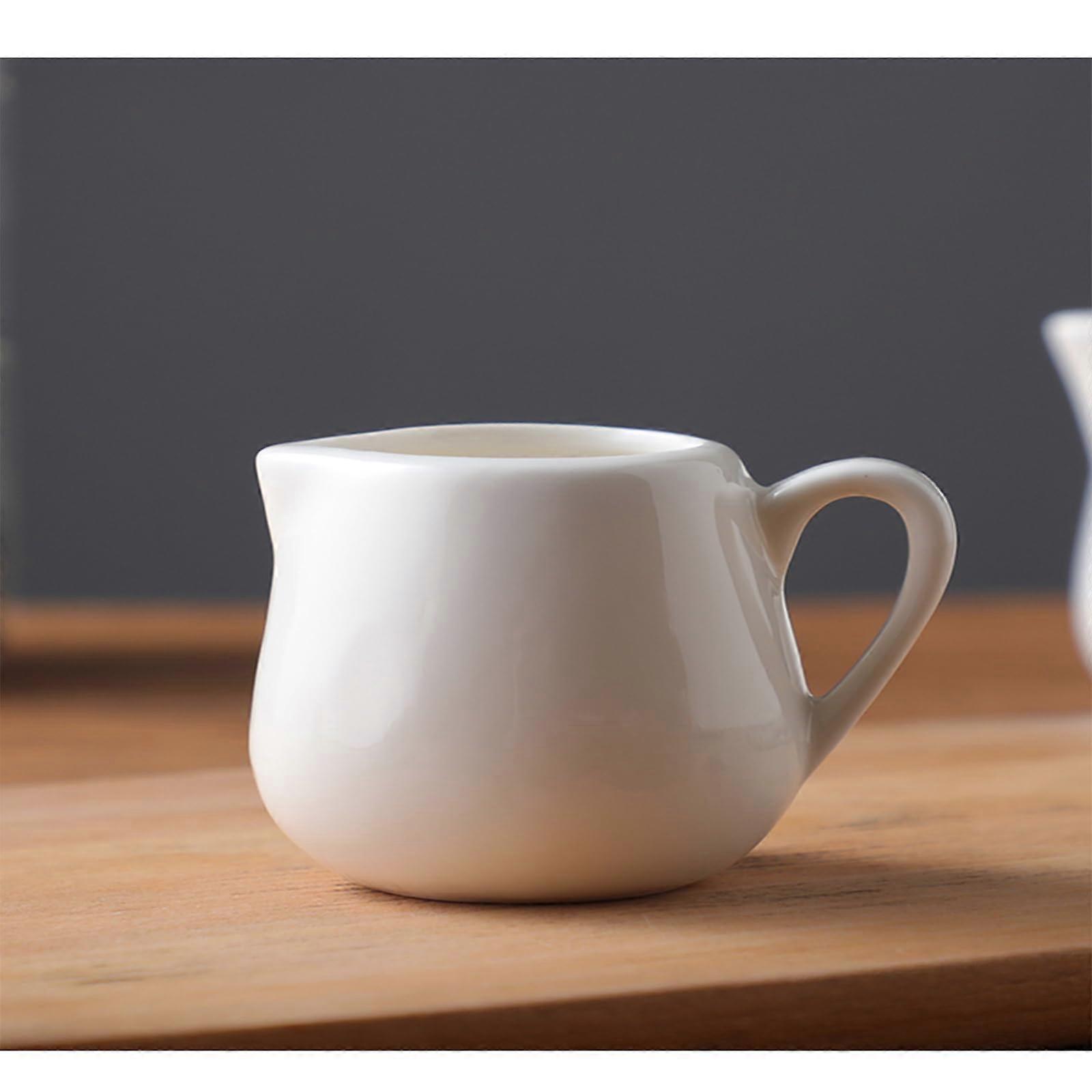 Mini Ceramic Milk Jug with Handle Bone China Small Coffee Pitcher Compact Elegant Design