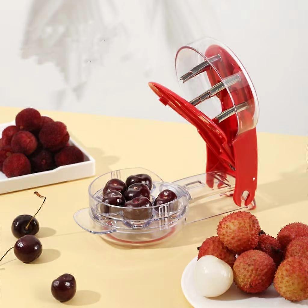 Cherry Pitter Tool Stainless Steel Pit Remover for 6 Cherries Mess Prep Kitchen Baking
