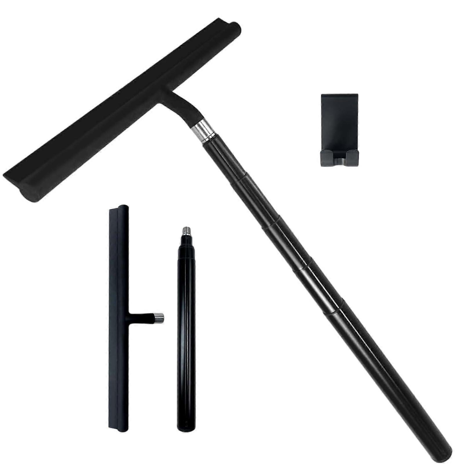 Adjustable Long Handle Shower Squeegee with Streak Silicone Blade for Windows and Glass