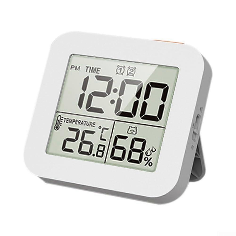 Digital Timer Clock with Dual Alarm, Humidity and Temperature Display, TravelFriendly White