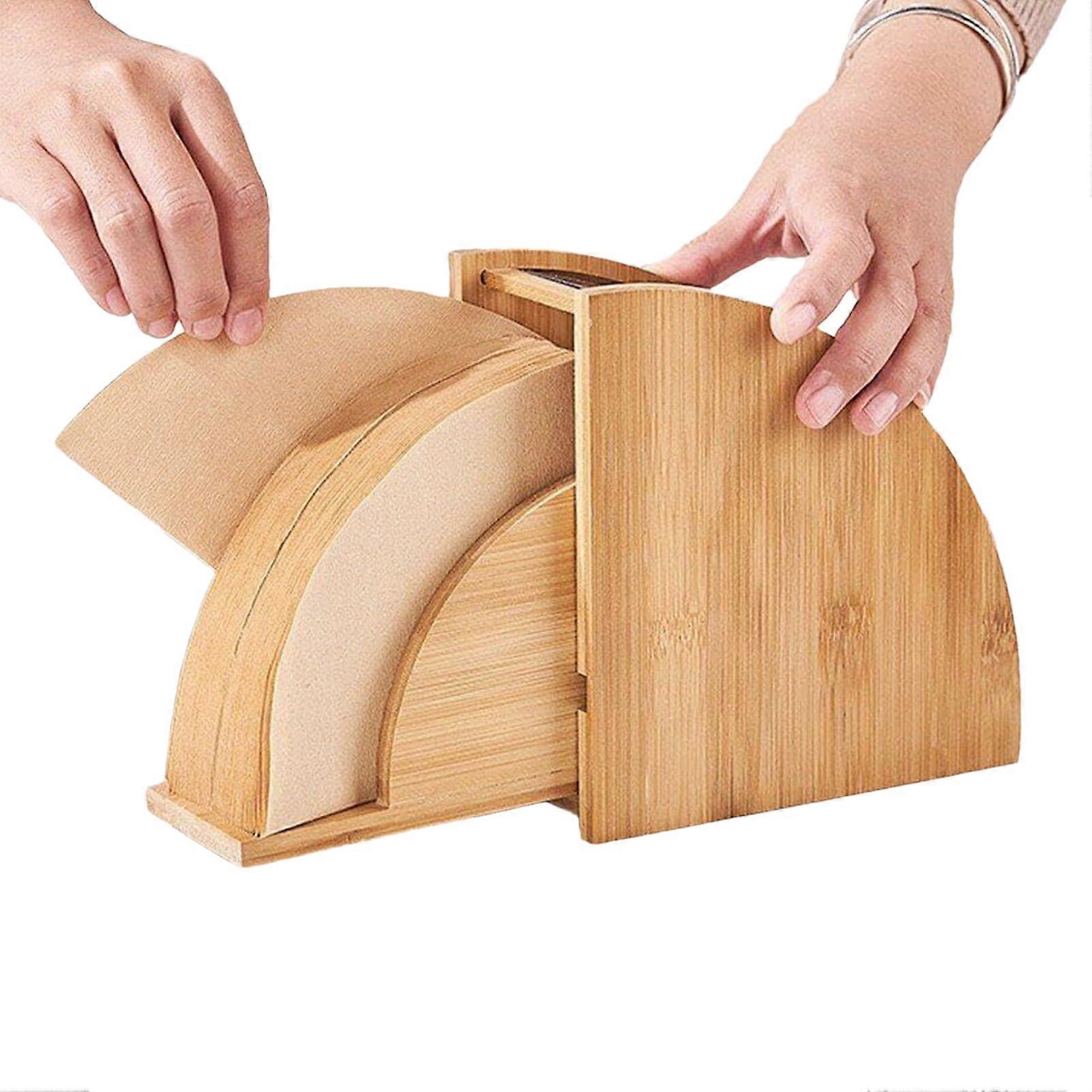 Wooden Coffee Filter Holder with Compact SpaceSaving Storage for Organized Coffee Station