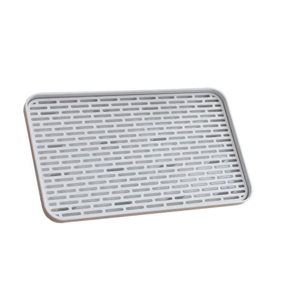 Dish Drying Rack with Detachable Filter Tray, NonSlip Bottle Organizer for Kitchen Counter