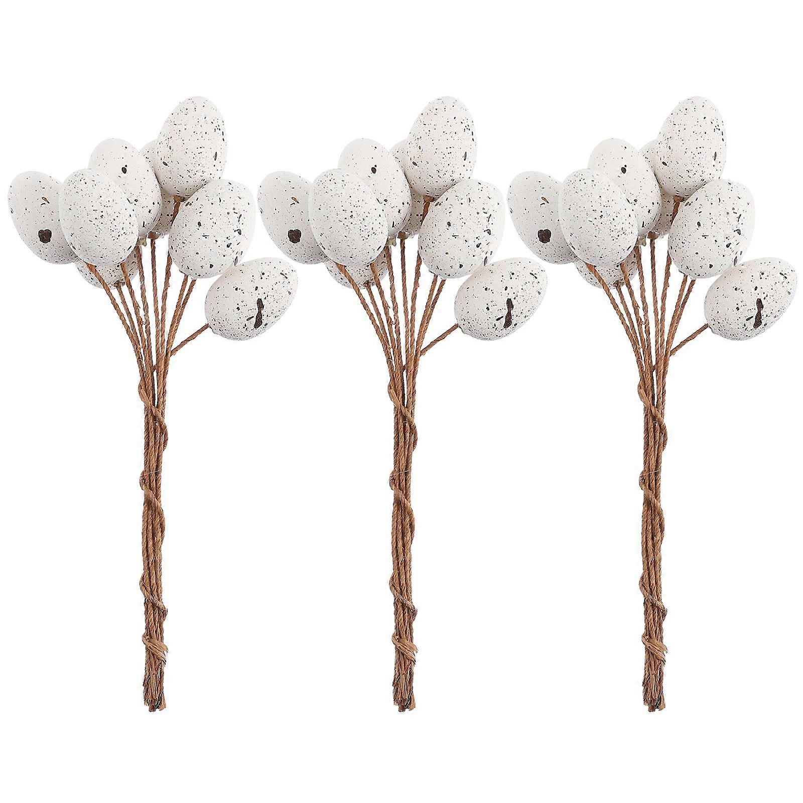 27pcs Easter Spotted Egg Decoration Branch Easter Party Celebration Decoration White