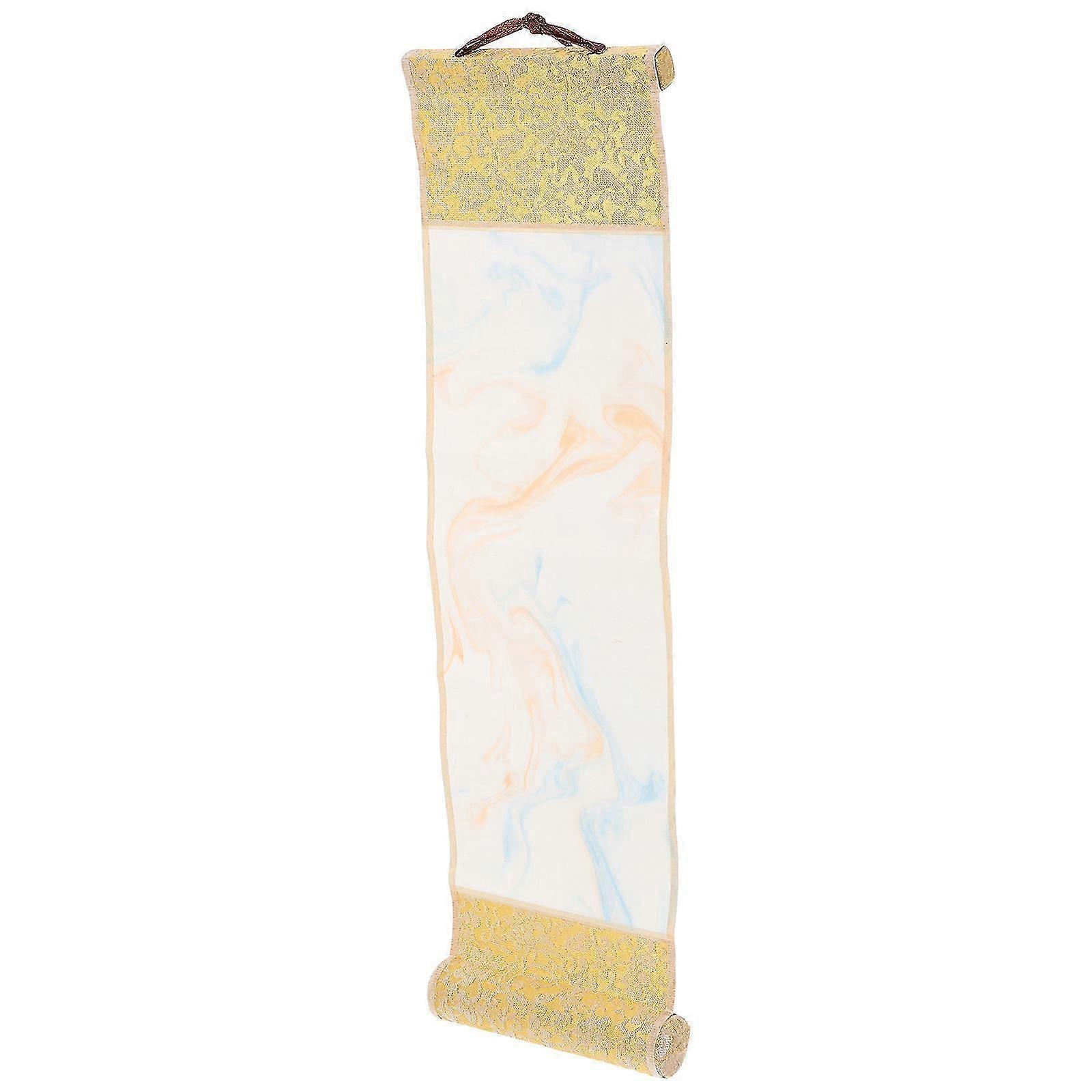 Blank Mounting Hanging Wall Scrolls for Drawing with Vintage Batik Craft