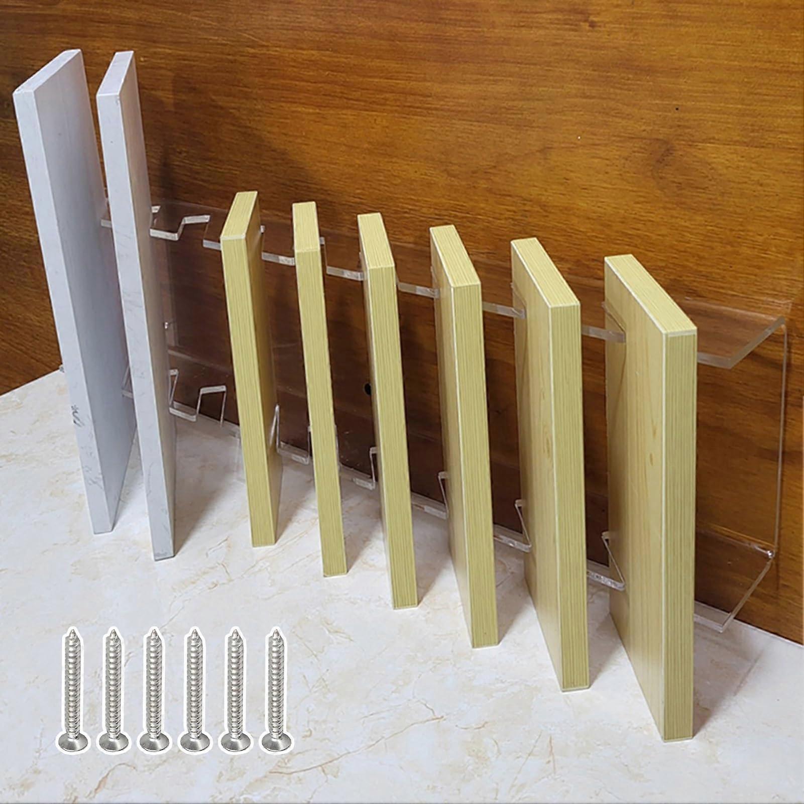 Clear Acrylic Wall Mounted Tile Display Stand, MultiTier Rack for Ceramic Sample Storage 60cm