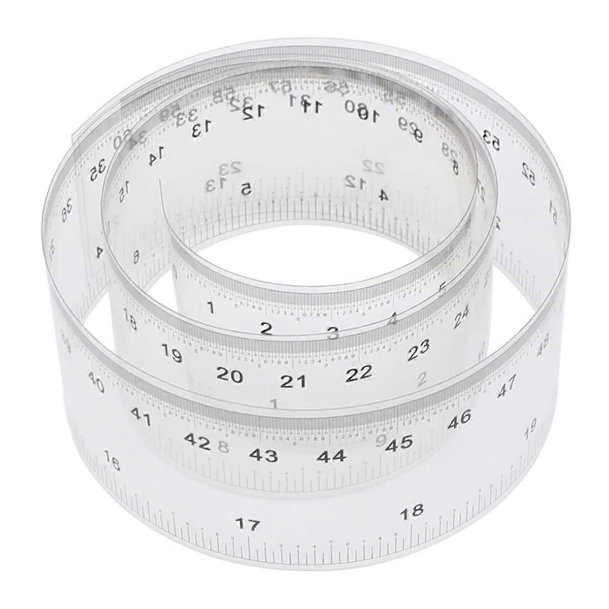 Flexible Plastic Measuring Tape 2m Precision 0.5mm Scale Transparent Ruler for Drafting