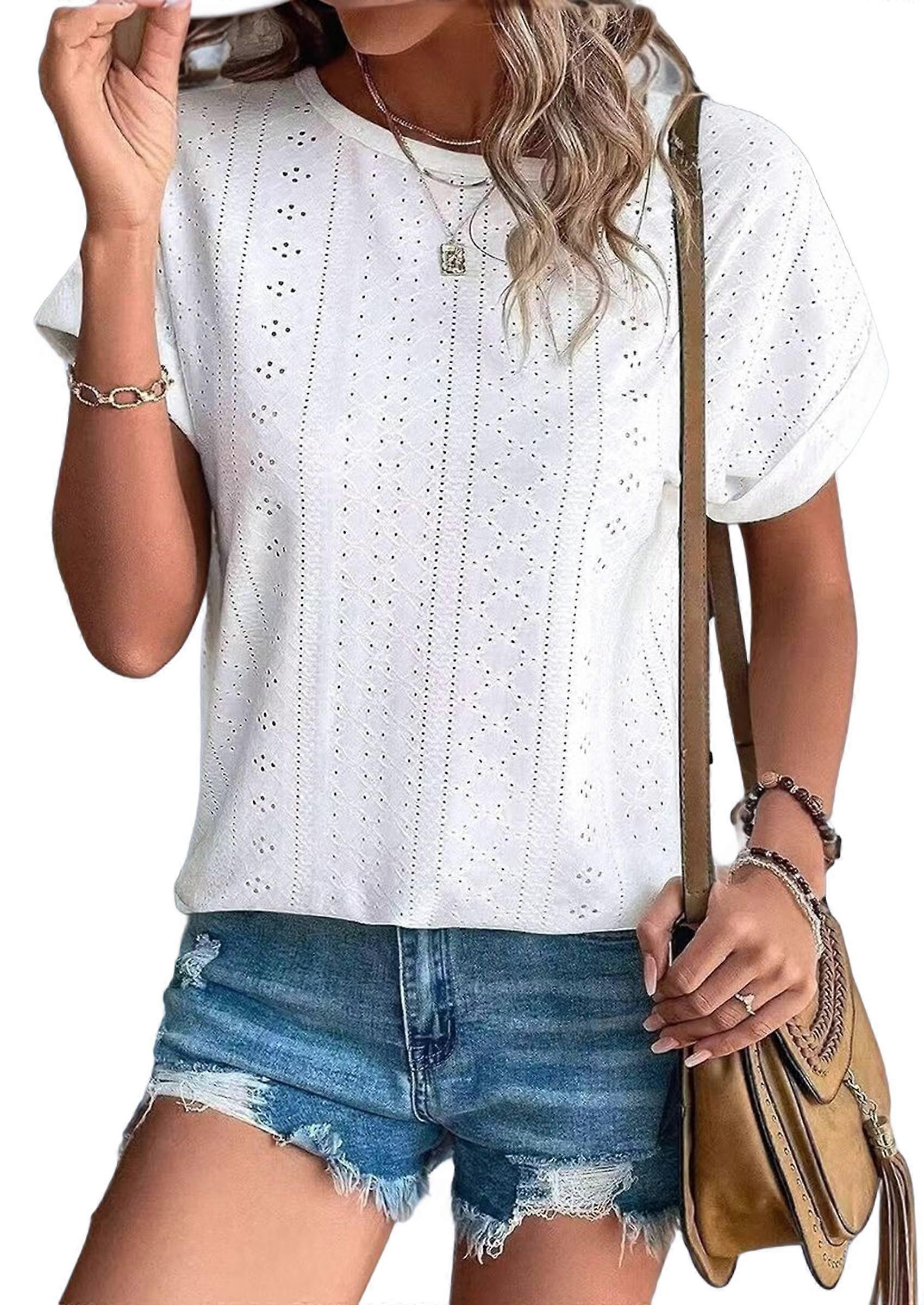 Womens Short Sleeve Tops White S