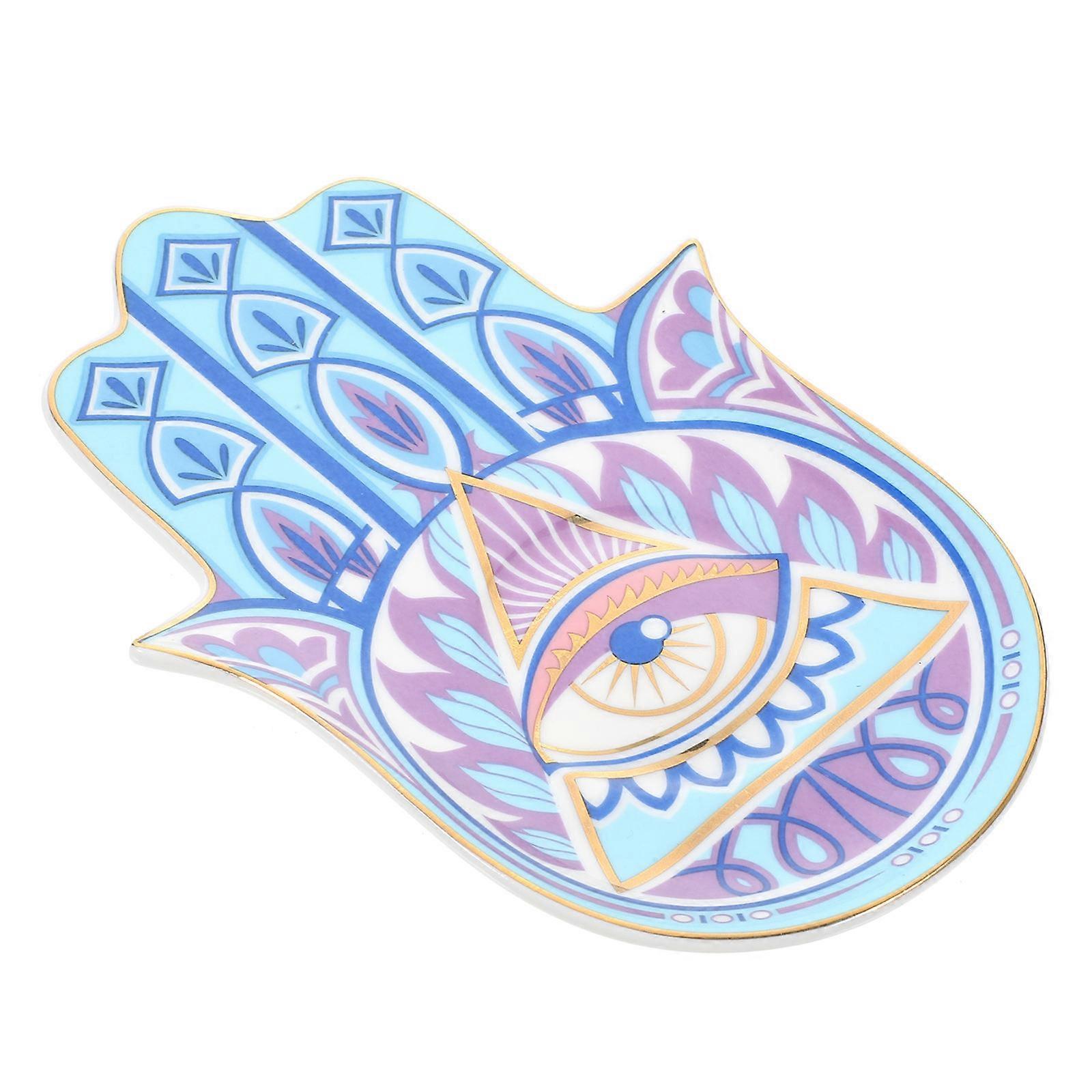 Hand Palm Ceramic Evil Eye Trinket Dish for Storage Multi Color