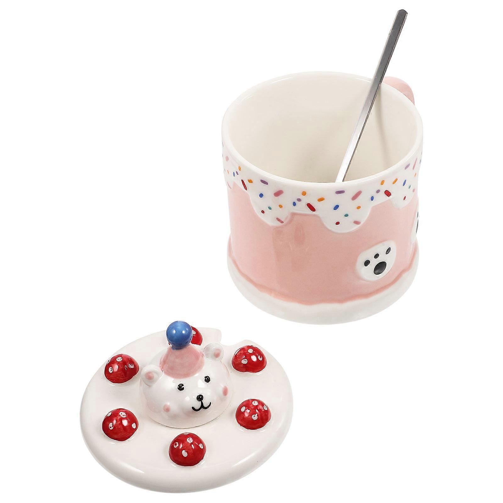 Cartoon Bear Ceramic Mug for Storage 1Set Cup