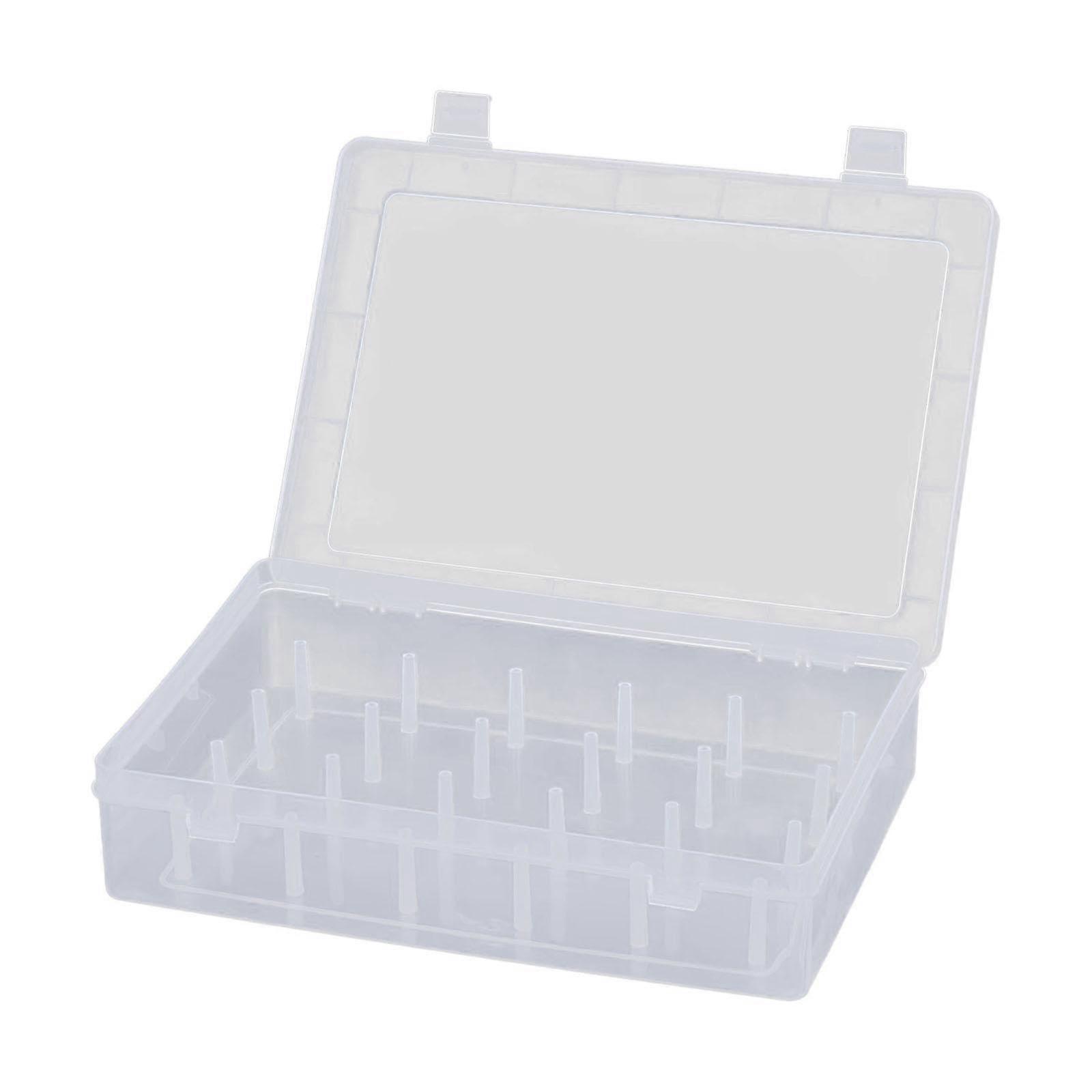 Sewing Thread Organizer Transparent Dustproof Storage Box with 24 Compartments for Embroidery