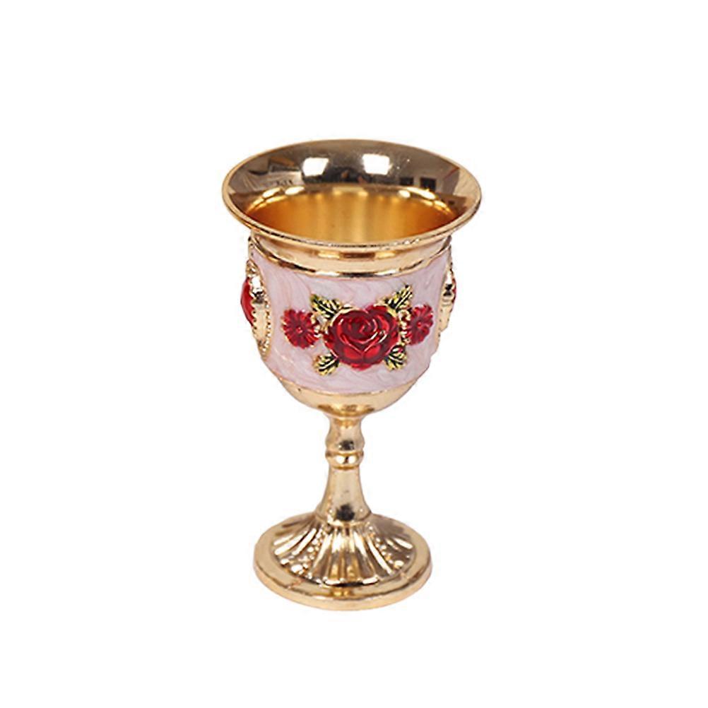 Wine Goblet Alloy Stem-Cup for Drinking Use with Inlay Style