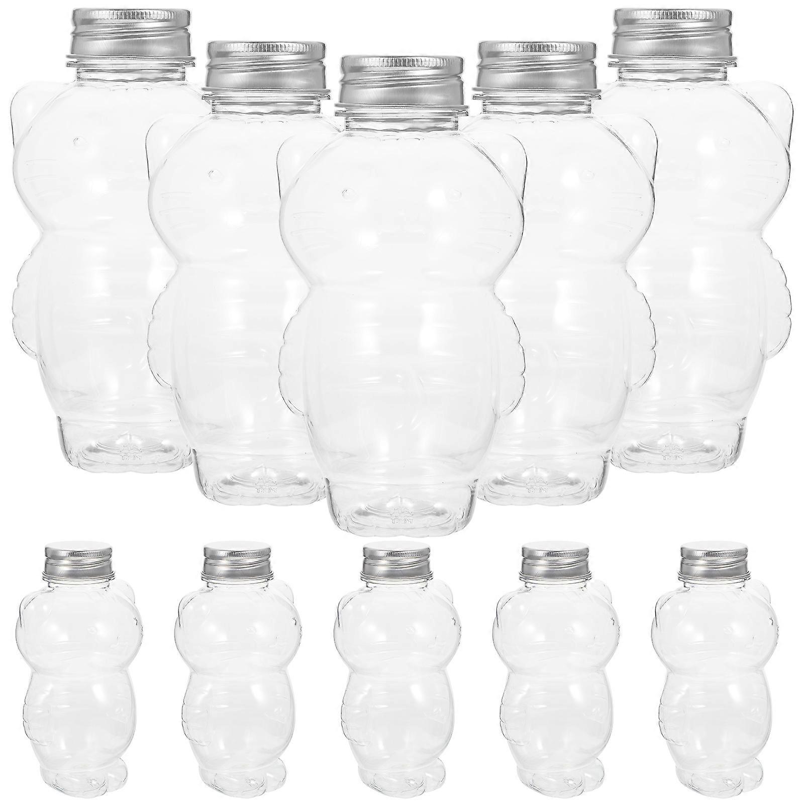 Transparent Cat Shape Juice Bottles for Storage Use Multi-Function 10Pcs Clear Bottles